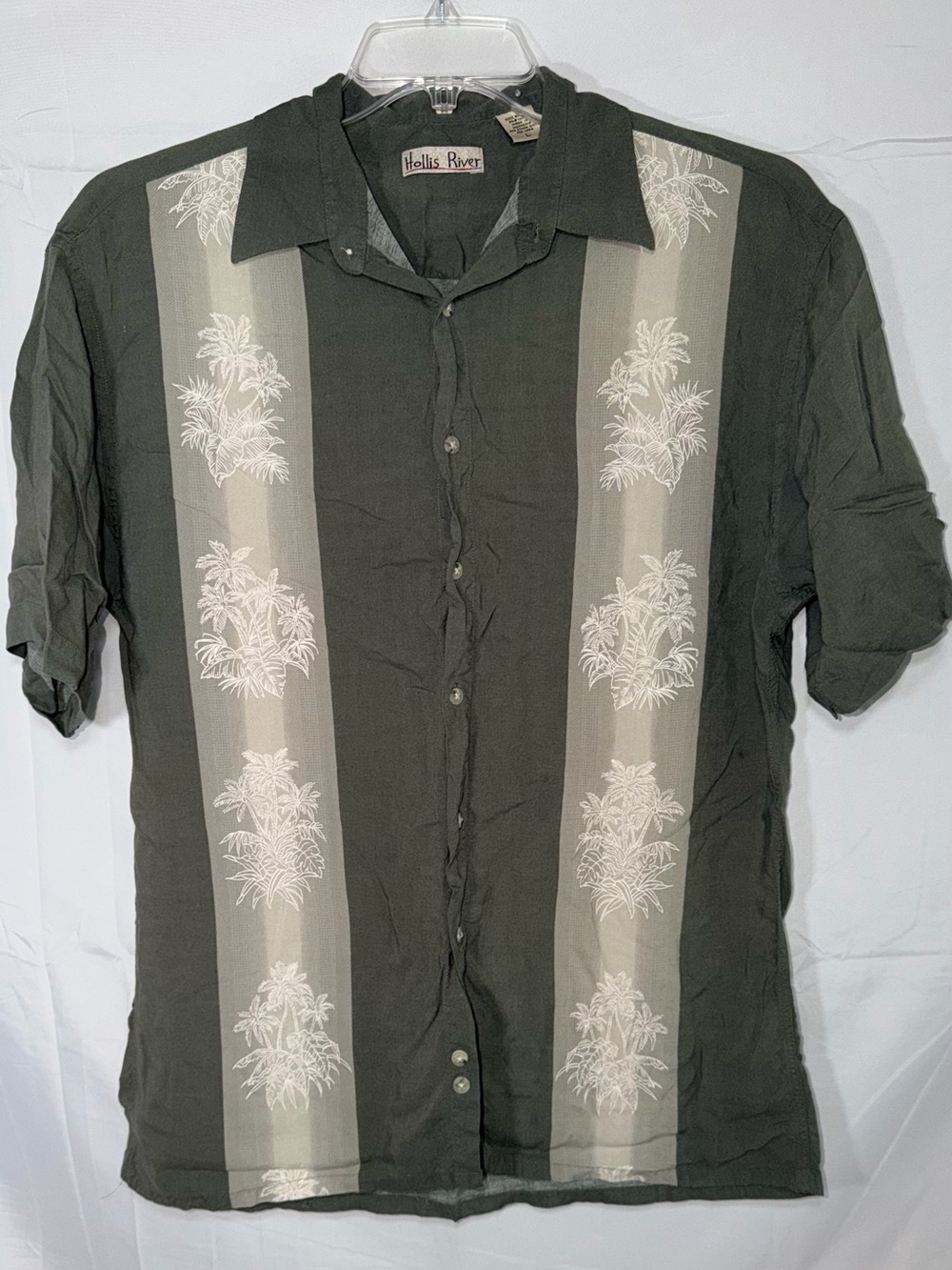 Hollis River Olive Short-Sleeve Button-Down Shirt